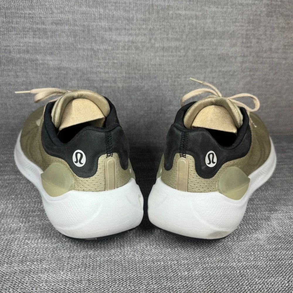 Lululemon Mens Beyondfeel Running Shoes 12 Khaki Tan Black Comfort Athletic